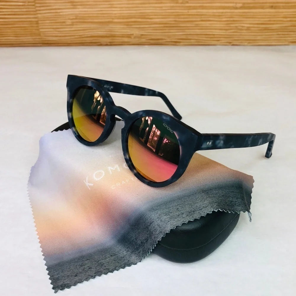 KOMONO sunglasses NEW Lulu blue tortoise reflective Matte Indigo Demi